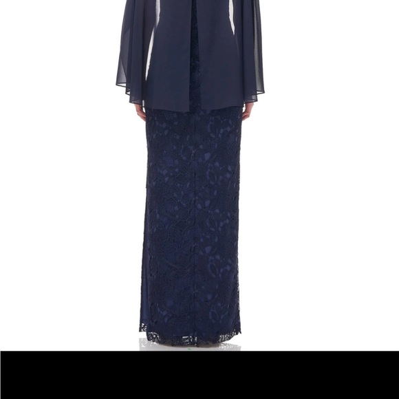 NWT JS Collection Navy Floral Lace Dress - Picture 5 of 5